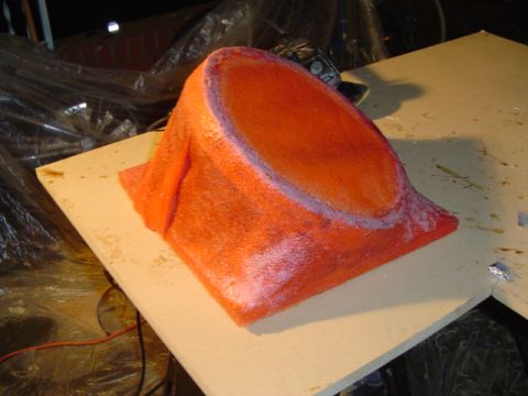 1999 Ford Taurus - Custom car speaker enclosure mold made from orange foam, ready for fiberglassing.