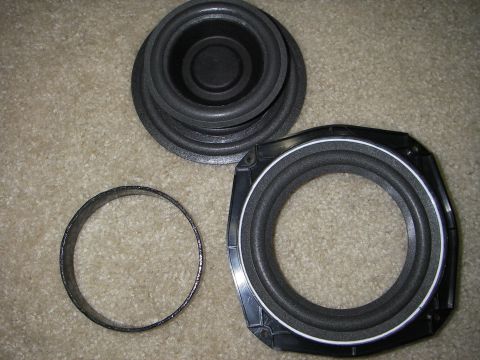 1996 BMW Z3 - the center cone with a foam attached to the bottom side, & the basket with a foam attached to the front side