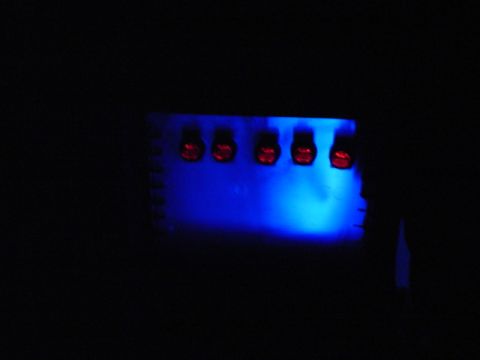 1999 Ford Taurus - Interior lights with blue backlighting are visible in the darkness.