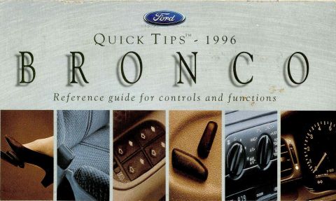 1983 Ford Bronco - 96 Bronco Quick Tips front cover 300dpi