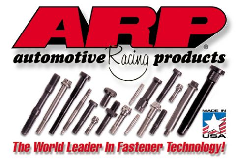 1998 Ford Crown Victoria - Promotional graphic of the ARP Automotive Racing Products logo above a row of fasteners and a Made in USA badge.