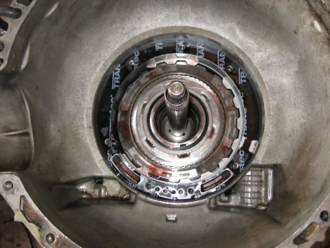 1994 Ford Bronco - Tranmission with the pump removed. Note: the direct drive shaft is still installed in this picture. It should have been removed before the…