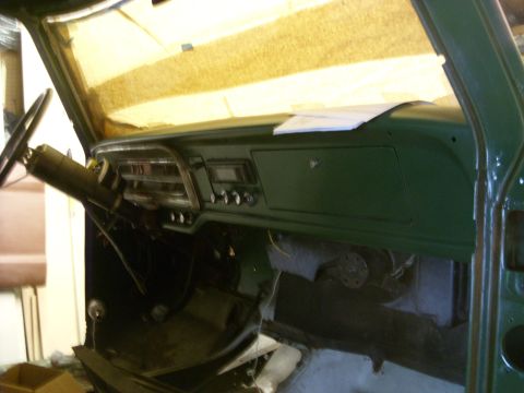 1967 Ford F-250 - Interior view of a 1967 Ford F-250, focusing on the dashboard and steering column.