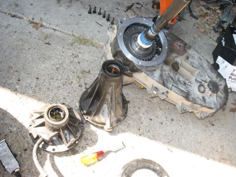 1981 Ford Bronco - Time to swap the tail housings on the transfer case. I hadn't been thinking, but as soon as I removed then, I realized that I had a bit mor…