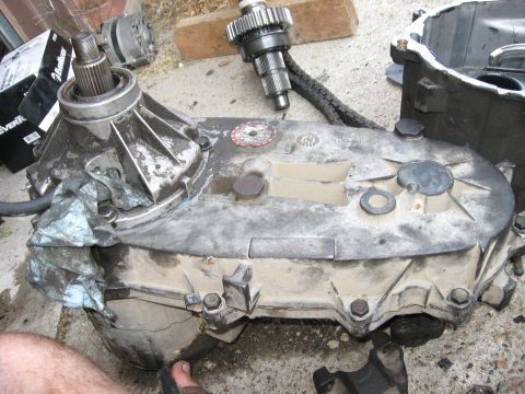 1981 Ford Bronco - There is no gasket between the two sides of the casing, just a layer of silicone. I scraped off the old stuff, put some fresh on, and bolte…