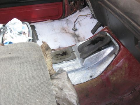 1981 Ford Bronco - The white insulation on the driver's side is some I put in last year after replacing the fully rotted out floor pan.