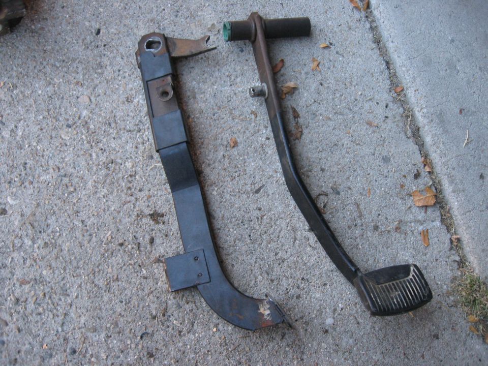 The clutch and brake pedals, ready to go back in.