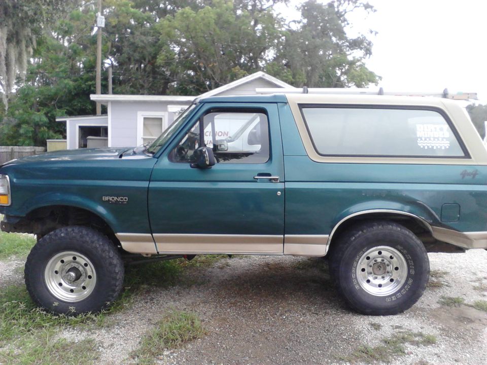 My truck after the 8-lug conversion and Dana 60 Semi-floating swap. Took this picture after installing my 6" lift in the front, the rear only has 3" for now. Not the best looking truck but thats what happens to a truck you mud and jump without second thoughts