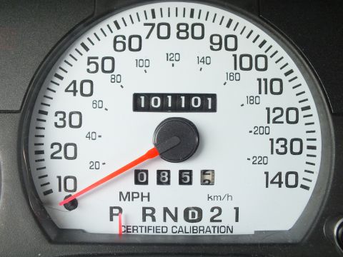 2003 Ford Crown Victoria - Instrument cluster speedometer with odometer at 101101 miles and trip meter showing 0856.