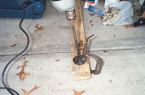 1995 Ford Bronco - drilling out the threaded sleeves from the front two mounts