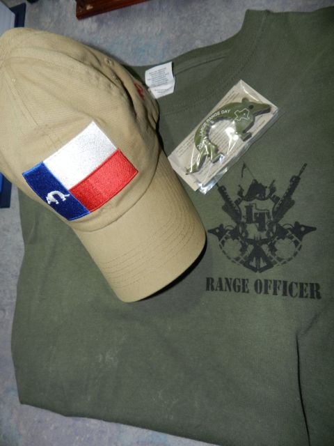 1996 Ford Bronco - Tan cap with Texas flag patch and green t-shirt with
