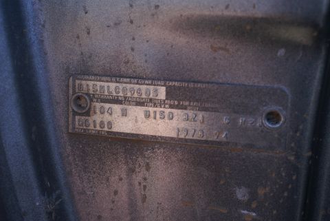1978 Ford Bronco - Close-up of a vehicle identification plate showing the year 1978.
