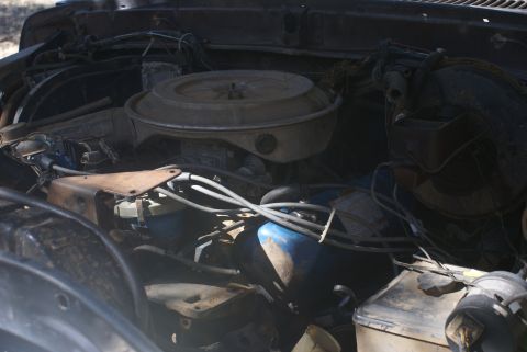 1978 Ford Bronco - Close-up view of an engine bay, showing various components and wiring.