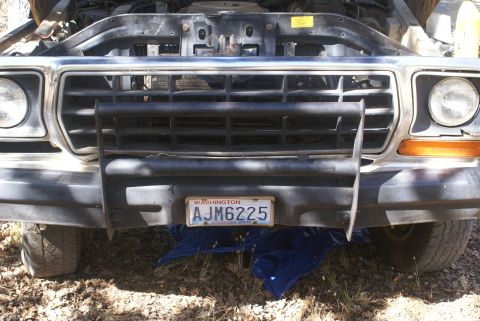 1978 Ford Bronco - Front view of a 1978 Ford Bronco, showing the grille, headlights, and license plate.