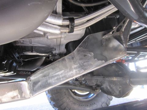 2008 Jeep Wrangler - Custom skid plate protects the drivetrain components of this off-road vehicle.