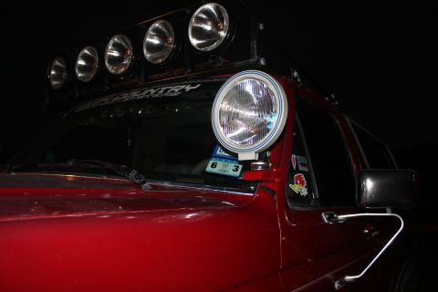 1990 Ford Bronco - This 1990 Ford Bronco features a light bar on the roof and an auxiliary light mounted on the A-pillar.
