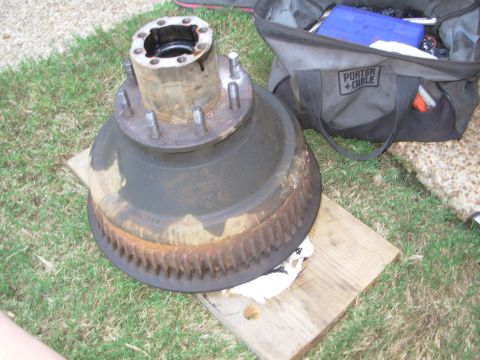 1997 Chevrolet Silverado 3500 - Yeah, it's big, but it's not as heavy as it looks. This is the first hub I've ever seen whose OUTER bearing is installed from the INside.