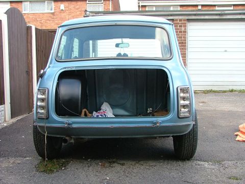 1980 MINI Cooper - Start of strip down,bumper, bootlid and boot lid furniture removed