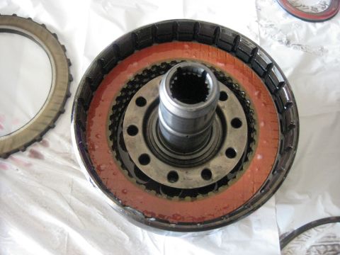 1994 Ford Bronco - New clutches going in. You can see a friction disk here.The disks are installed in an alternating order; steel>friction>steel ect. The clut…