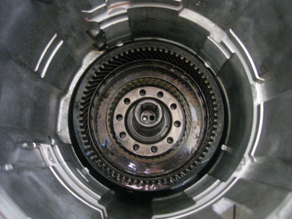 The assembly is carefully placed into the tranmission case. Do not drop it in.It must be seated all the way.