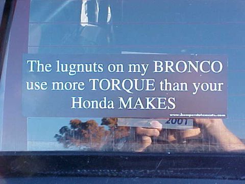 1995 Ford Bronco - bumper sticker