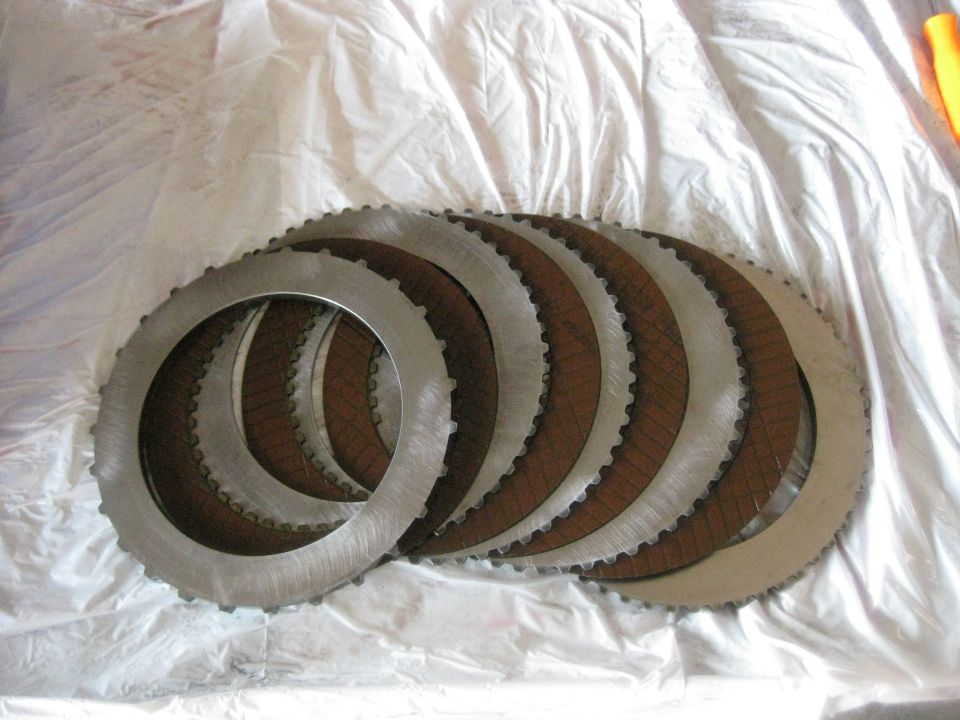 Reverse clutches. These aren't too bad except for a little discoloration on disks to the left.
