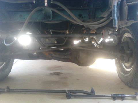 1996 Ford Bronco - Stock steering after 6" lift. the long passenger side inner tie rod was slightly bent but not easily seen in the picture. I wanted to do a…