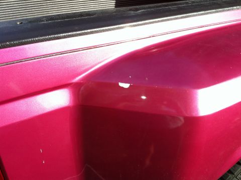 1992 Ford F-150 - Rear fender starting to peel. It is the newest paint on the truck too...