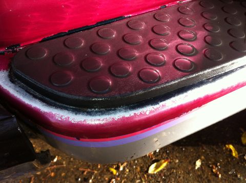 1992 Ford F-150 - Rear fender starting to peel. It is the newest paint on the truck too...