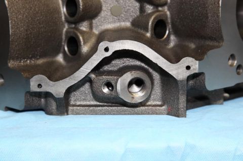 1972 Ford Ranchero - Engine block casting detail, showing machined surfaces and bolt holes.