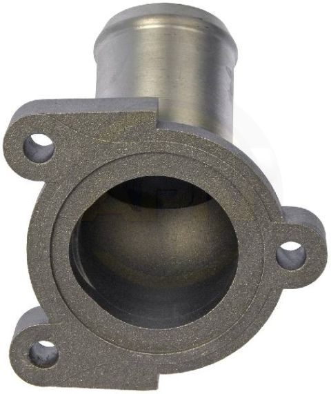 1990 Ford Bronco - A metal thermostat housing part is shown against a white background.