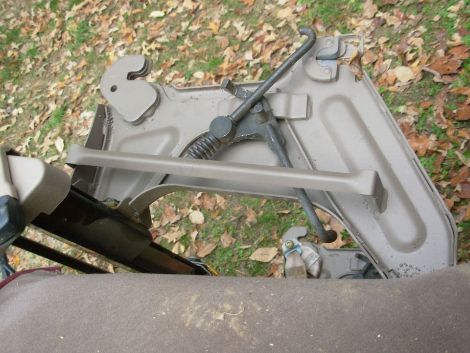 Convertible Bench/Bed from '96E150
140lbs as-is
laid flat: 56"Wx70"L (60"W w/armrests)
min. height w/o floor brackets: 10"

It does NOT normally fold forward or collapse for storage. But if unbolted from the floor brackets, it would probably compact to about 60Lx26Dx18H. I haven't disassembled it to find out.