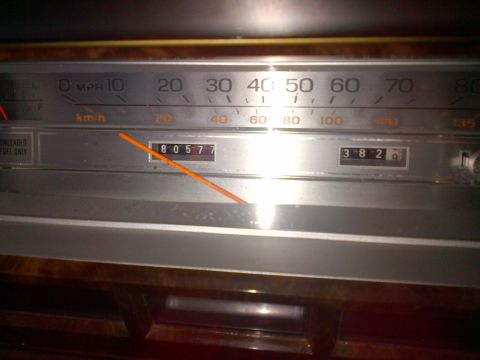 2001 Ford Crown Victoria - Close-up of a car's dashboard gauges, including the speedometer and odometer readings.