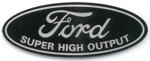 1993 Ford Taurus - A close-up of a Ford emblem indicating "Super High Output".