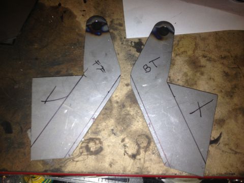 1965 Ford Mustang - 65 mustang upper coil over mounts marked for cutting