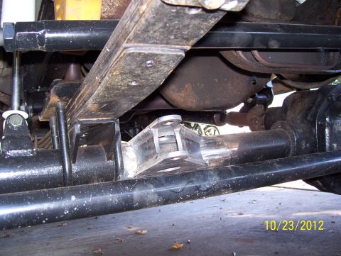 1990 Ford Bronco - Close-up of vehicle's undercarriage, focusing on suspension and axle components.