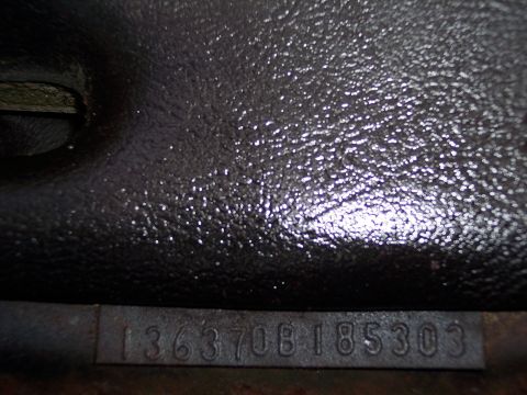 1970 Chevrolet Chevelle - Close-up of an engine block showing a stamped casting number.