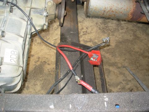 1983 Ford Bronco - The red cable is straight out of a Land Rover; the black was a GM truck positive, but it's my auxilliary battery negative. It & the smaller…