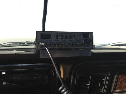 1979 Ford Bronco - Interior view of a Cobra CB radio installed in a 1979 Ford Bronco.