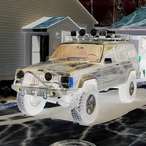 1988 Ford Bronco - This SUV, likely a 1984 model, is viewed from a three-quarter front angle with off-road lights and large tires.