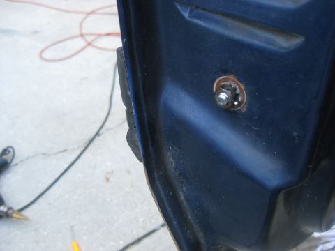 1994 Ford Bronco - The bolt has to be short or it will hit the doorjamb when the door is closed.