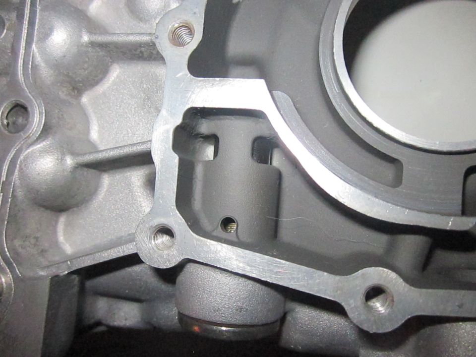 Engine oil pump housing interior