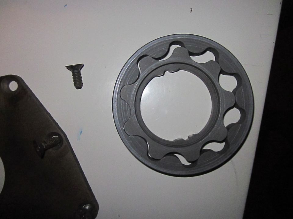 Oil pump rotor and bracket with screw