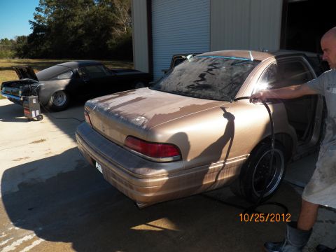 1993 Ford Crown Victoria - Wet sanding the whole car with 1500 and 2000 to remove imperfections.