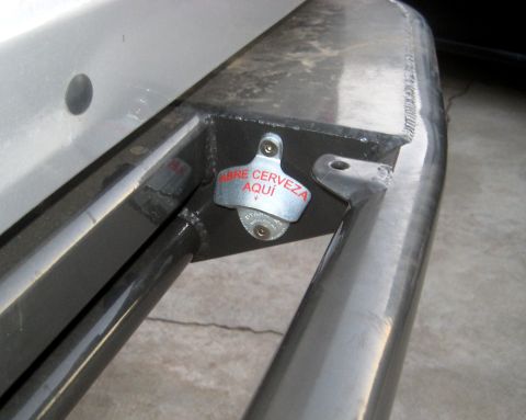 1996 Ford Bronco - Custom rear bumper modification includes a convenient bottle opener for quick refreshment.