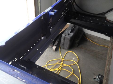 1965 Ford Mustang - 65 Mustang new trunk floor/rear crossmember overview