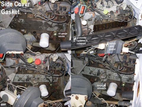 1983 Ford Bronco - 4.9L Side Cover Gasket The grommets & cork had collapsed & hardened so badly that the bolts were finger-tight. I installed the FelPro gaske…