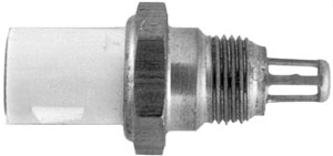 1988 Ford Bronco - Black-and-white catalog-style product shot of a threaded engine coolant temperature sensor/sending unit, shown side-on with its hex flange,…