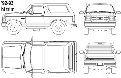 1983 Ford Bronco - Bronco Line Drawing '92-93 Hi-Trim Click the image to make sure you have the largest (original) version, save it, then open & edit it as a…