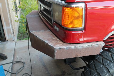 1990 Ford Bronco - Custom steel bumper fabrication on a 1990 Ford Bronco front end.